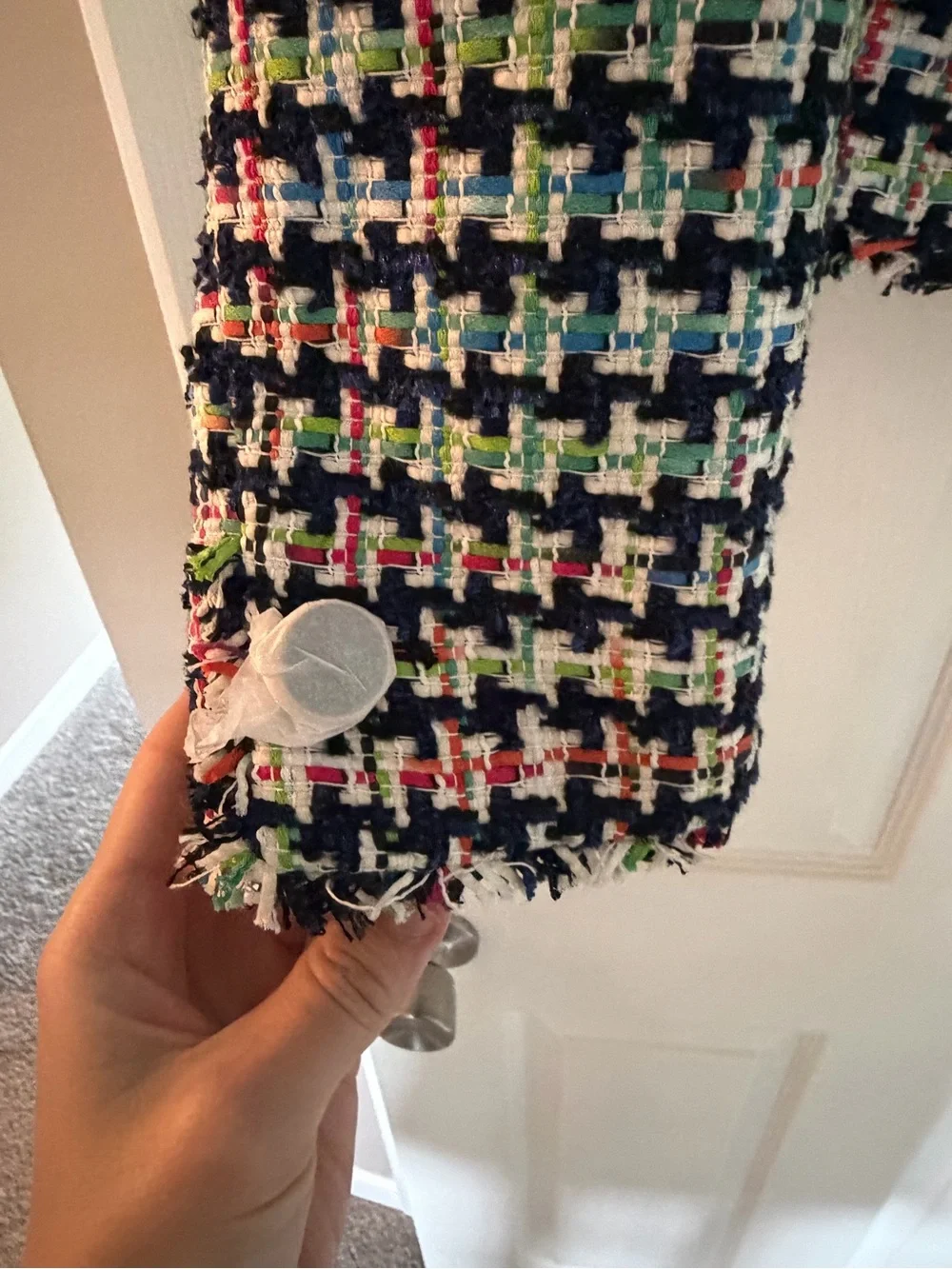 NWT Kate Spade Multicolor/Navy Tweed Jacket - Size 8